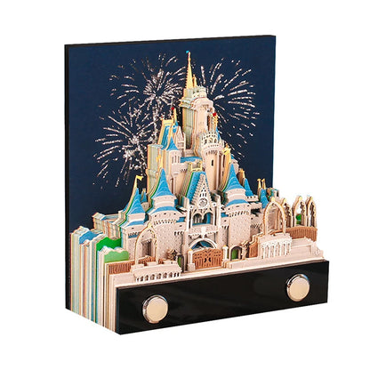 Time Piece Calendar 2026 Desk Calendar With LED Light 3D Tear-away Calendar Paper Carving Art Memo Pad Notepad Gift Christmas