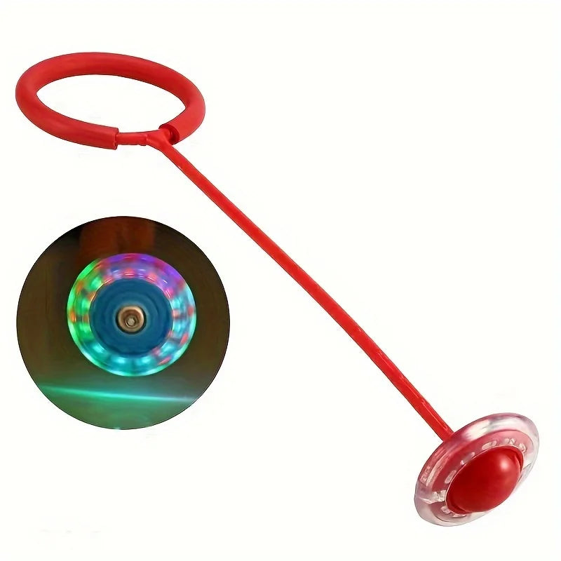 1Pc Children Flashing Jump Ring Sports Bouncing Ball Foldable Flashing Bouncing Ball Suitable For Children Or Adults Skill Game