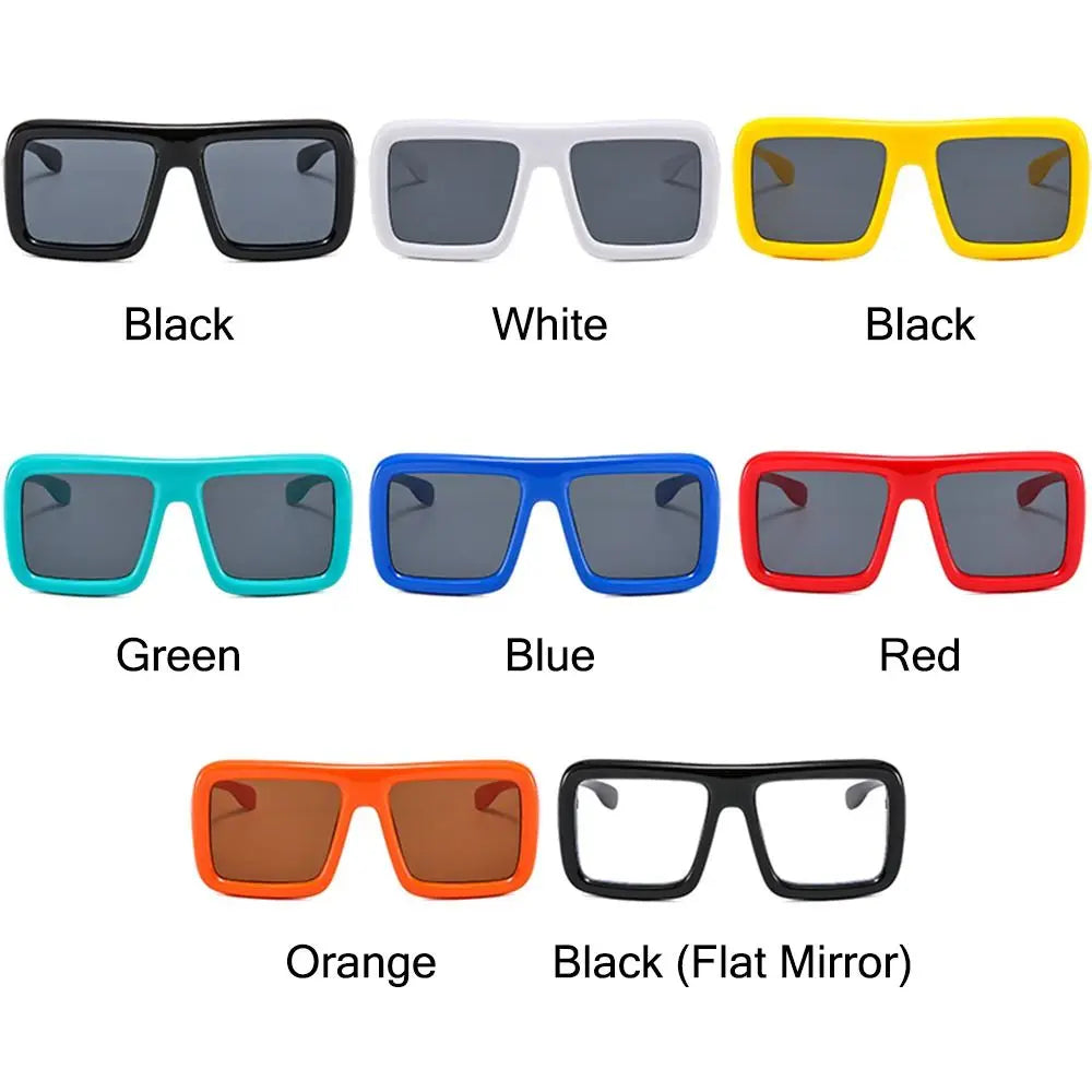 Big Oversized Square Sunglasses Punk UV400 Protection Thick Frame Sun Glasses Lady Shades for Women & Men