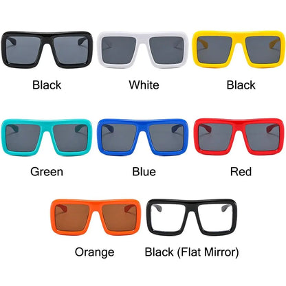 Big Oversized Square Sunglasses Punk UV400 Protection Thick Frame Sun Glasses Lady Shades for Women & Men