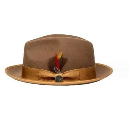 wool Derby Hat men hat male fedora with knot  felt hat for summer jazz disco hat for men black fedora hat small brim hat