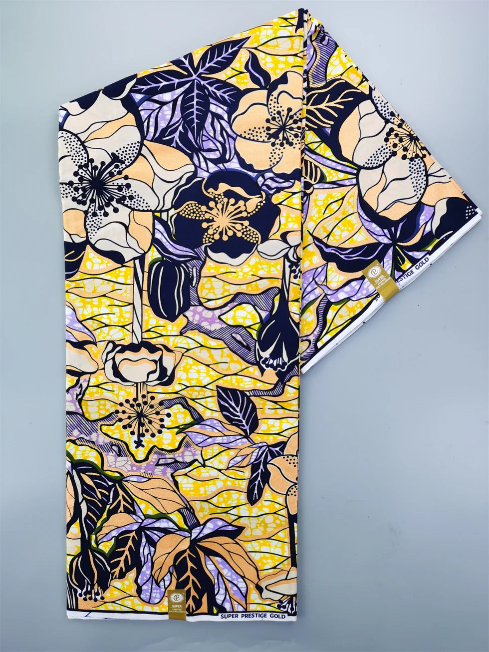 Newest Grand African Wax Glitter Glam Fabric 100% Cotton Ankara Batik Material Pagne Wax Gold Print Sewing Party Dress