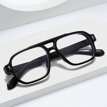 SHAUNA Double Bridges Anti Blue Light Retro Women Square Glasses Frame Fashion Men Optical Eyewear