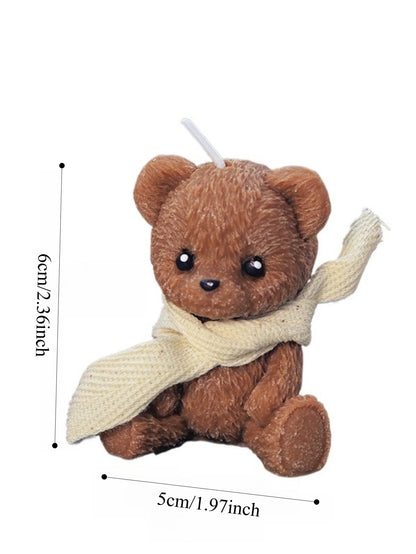 Cute Scarf Teddy Bear Scented Candle，Soy Wax Aromatherapy Candle for home Decor Festival party decoration Birthday Gift