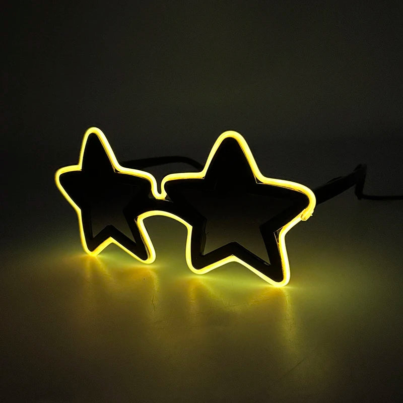 Cool glowing star shape glasses Led Light Up Star Glasses Glow In The Dark glasses for nightclub Birthday wedding party supplies