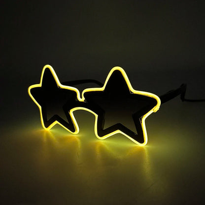 Cool glowing star shape glasses Led Light Up Star Glasses Glow In The Dark glasses for nightclub Birthday wedding party supplies
