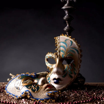 Mardi Gras Mask Masquerade Mask with Holding Venetians Mask Carnivals Mask Halloween Costume Mask for Party