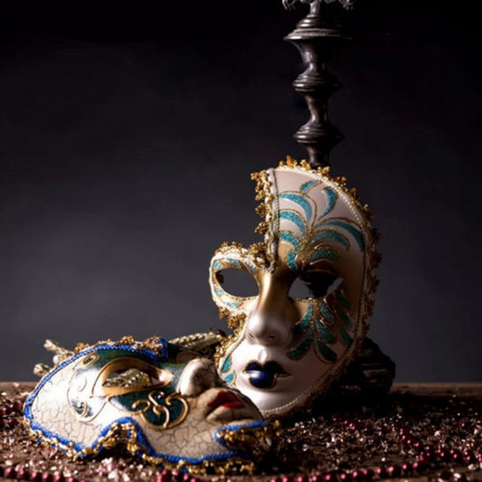 Mardi Gras Mask Masquerade Mask with Holding Venetians Mask Carnivals Mask Halloween Costume Mask for Party