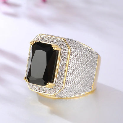 925 Sterling Silver Cubic Zirconia Wedding Rings for Women Luxury Wide Ring Full Bling Iced Out Engagement Trendy Jewelry