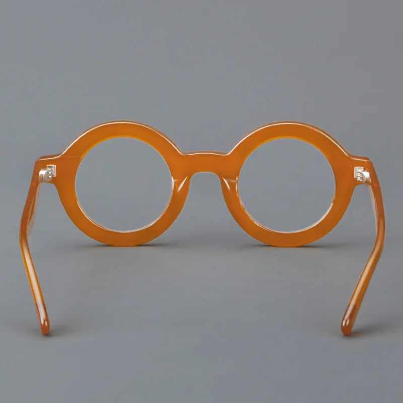 Vintage Round Glasses Frame Luxury New Fashion Trend Solid Thick Acetate Frame High-end Fake Glasses Women Men Original Quality