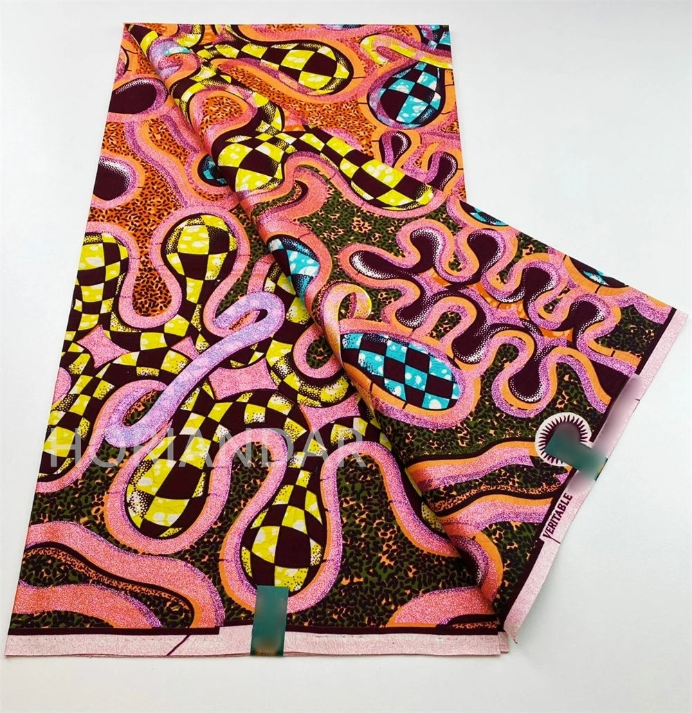 2026 Grand Super Original African Wax Fabric High Quality Nigerian Print Ankara Fabric For Sewing 6 Yard Women Dress 100% Cotton