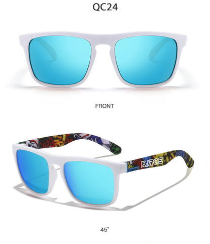 KAROS 2PCS Sunglasses Men/Women Polarized Square Mirror Brand Design Luxury UV400 SunShade Unisex Fishing Driving Cycling Hiking