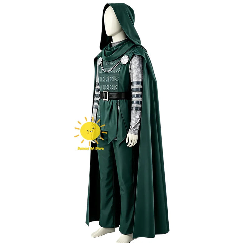 Beast Kingdom Victor Von Doom Cosplay Costume Doctor Doom Cosplay Tops Pants Cloak Belt Role Outfit Resin Mask Halloween Cos Men