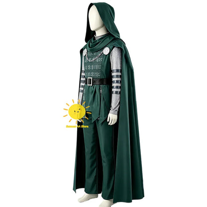Beast Kingdom Victor Von Doom Cosplay Costume Doctor Doom Cosplay Tops Pants Cloak Belt Role Outfit Resin Mask Halloween Cos Men
