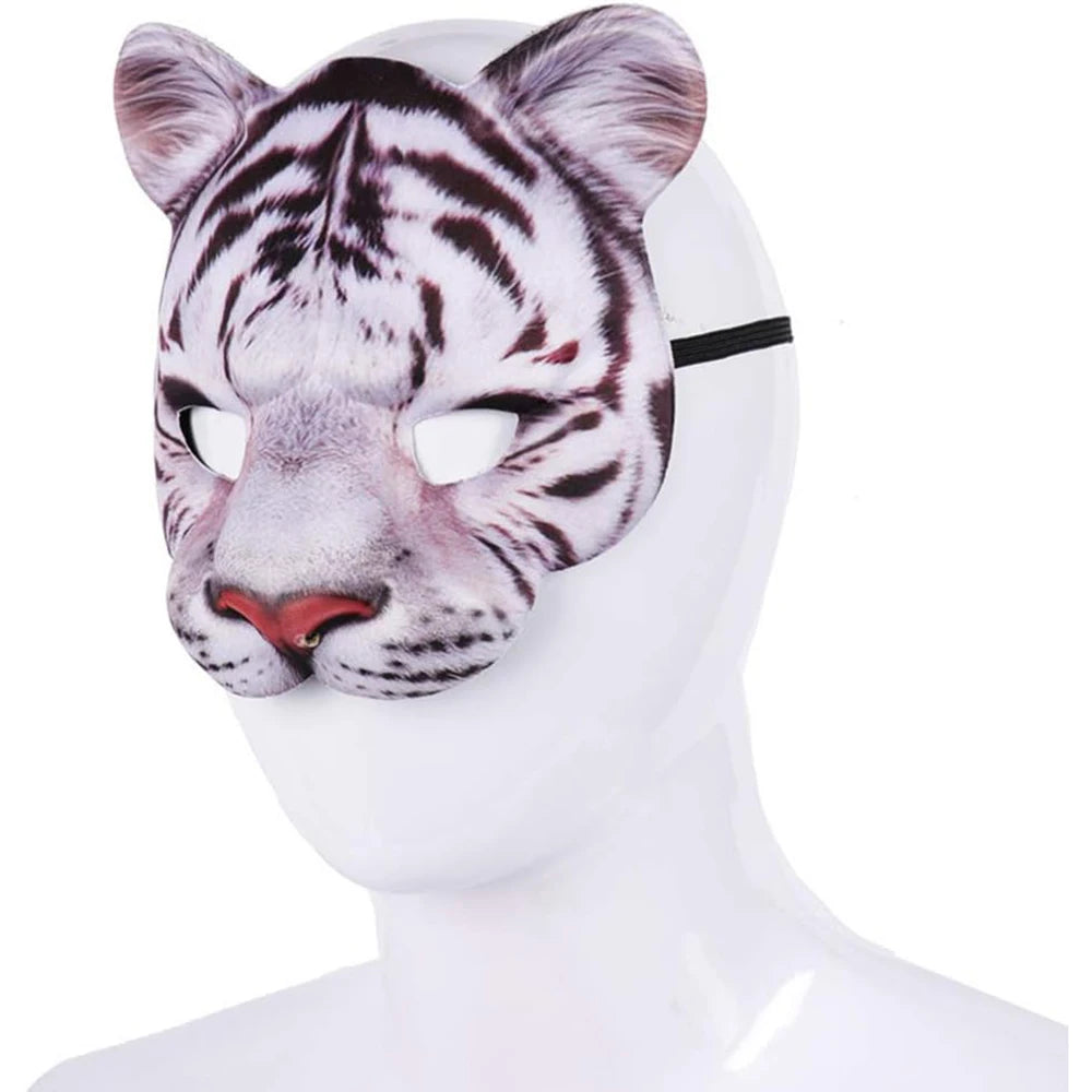 Animal Mask 3D Realistic Half Face Mask Halloween Carnival Masquerade Birthday Party Game Cosplay Costume Accessories Props