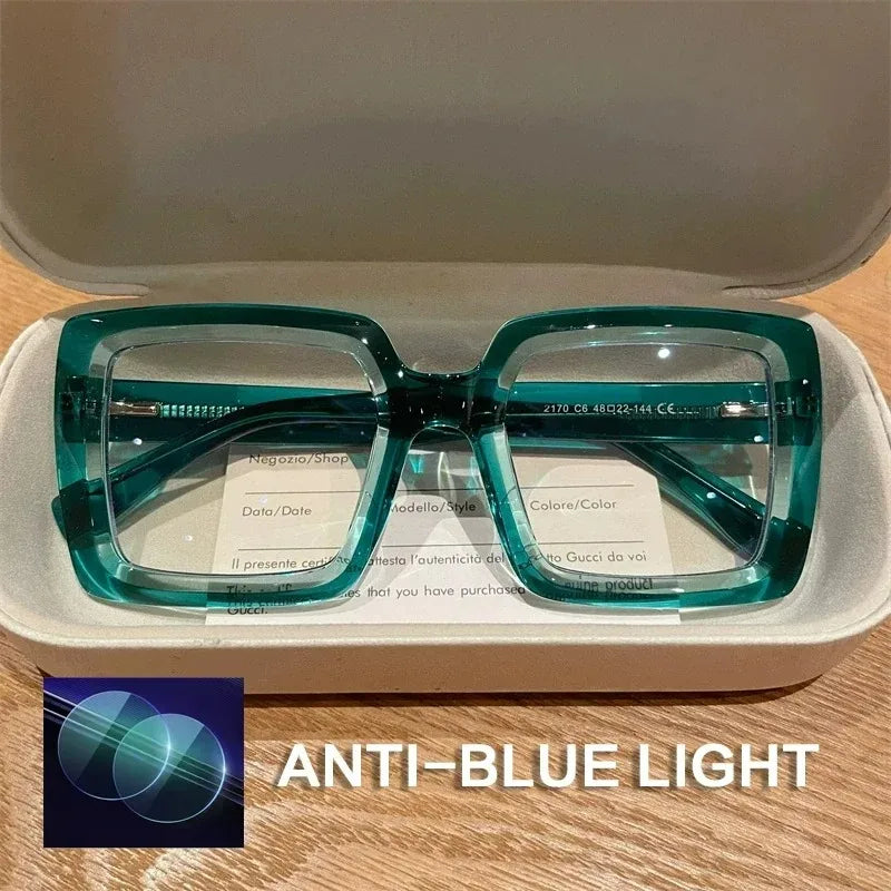 EYORA Oversize Fashionable Reading Glasses Anti Blue Ray Myopia Eyewear Progressive Photochromic Prescription Optical Glasses