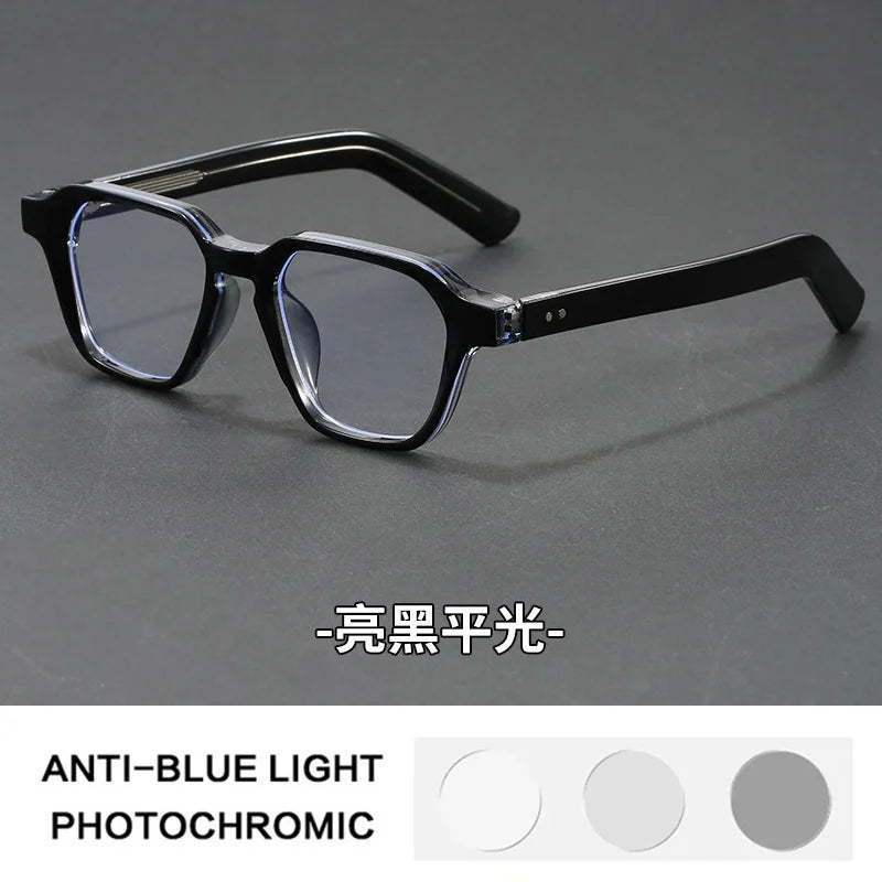 Men's Reading Glasses Blue Light Optical Lenses with Recipe Woman Vintage Tr90 Photochromic Lens Women's Eyeglasses with Frame