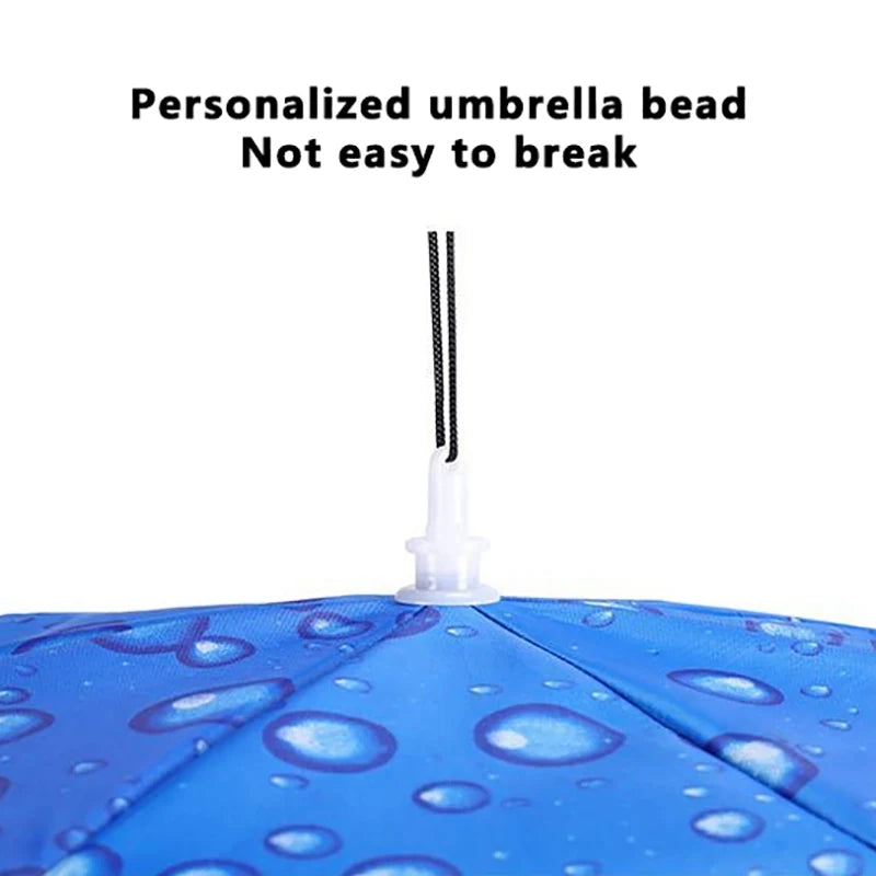 Windproof Umbrella Cap Wearing An Umbrella On The Head Sturdy Men's And Women's Foldable Large Sunshade And Rain Hat Umbrella