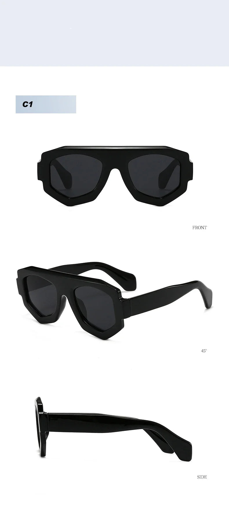 JNPCXI New Fashion Irregular Square Women Sunglasses Shades UV400 Retro Green Men Sun Glasses
