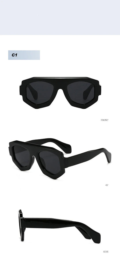 JNPCXI New Fashion Irregular Square Women Sunglasses Shades UV400 Retro Green Men Sun Glasses