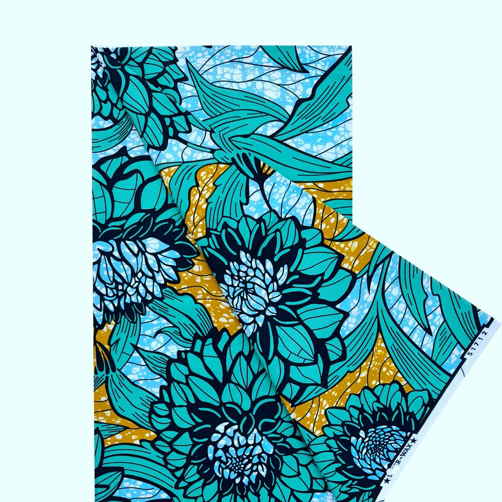New Super Tissu Ankara Good Real Prints African Wax Fabric Soft Pagne Cotton Material Kente 6YARDS Stuff Blue Batik For Sew