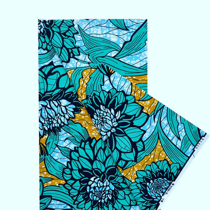 New Super Tissu Ankara Good Real Prints African Wax Fabric Soft Pagne Cotton Material Kente 6YARDS Stuff Blue Batik For Sew