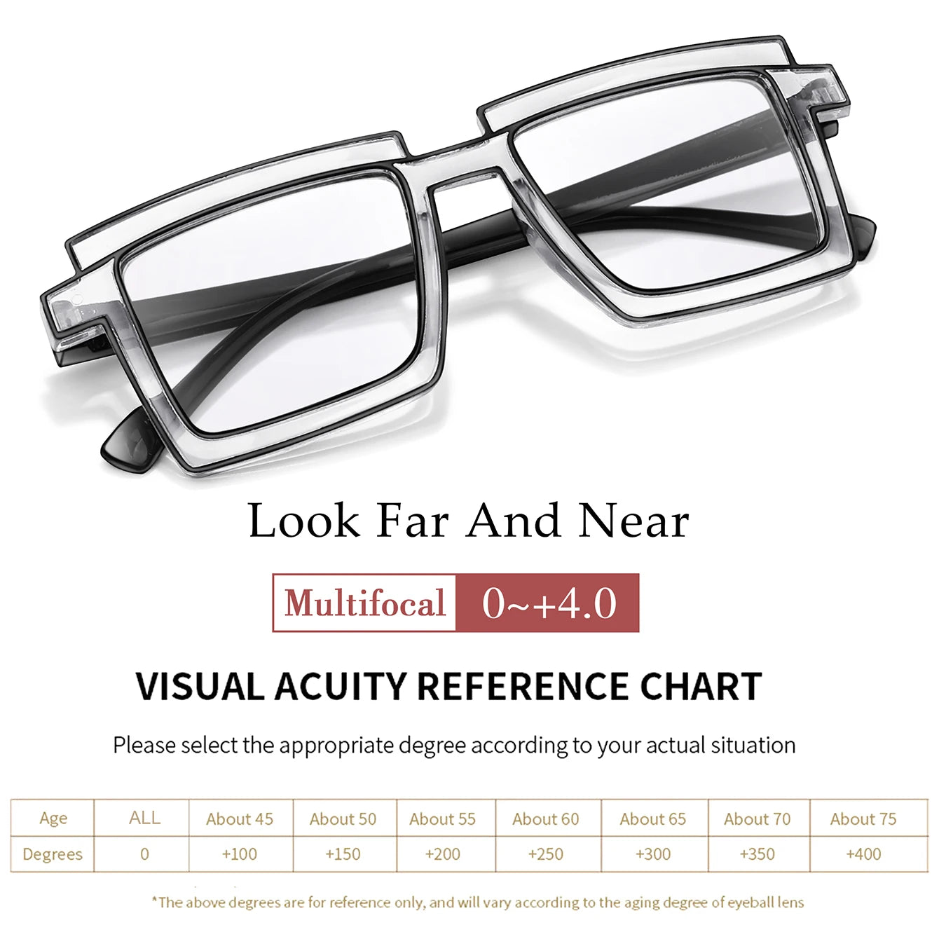 3 Pairs Oversize Reading Glasses Women Trendy Square Fashion Transparent Magnification Eyewear Presbyopic Glasses +150 +200