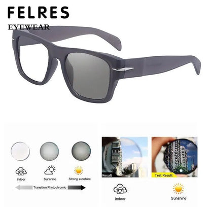  Thick Frame Men Women Square Photochromic Gray Reading Glasses Classic Presbyopia Glasses Shade Sunglasses FELRES