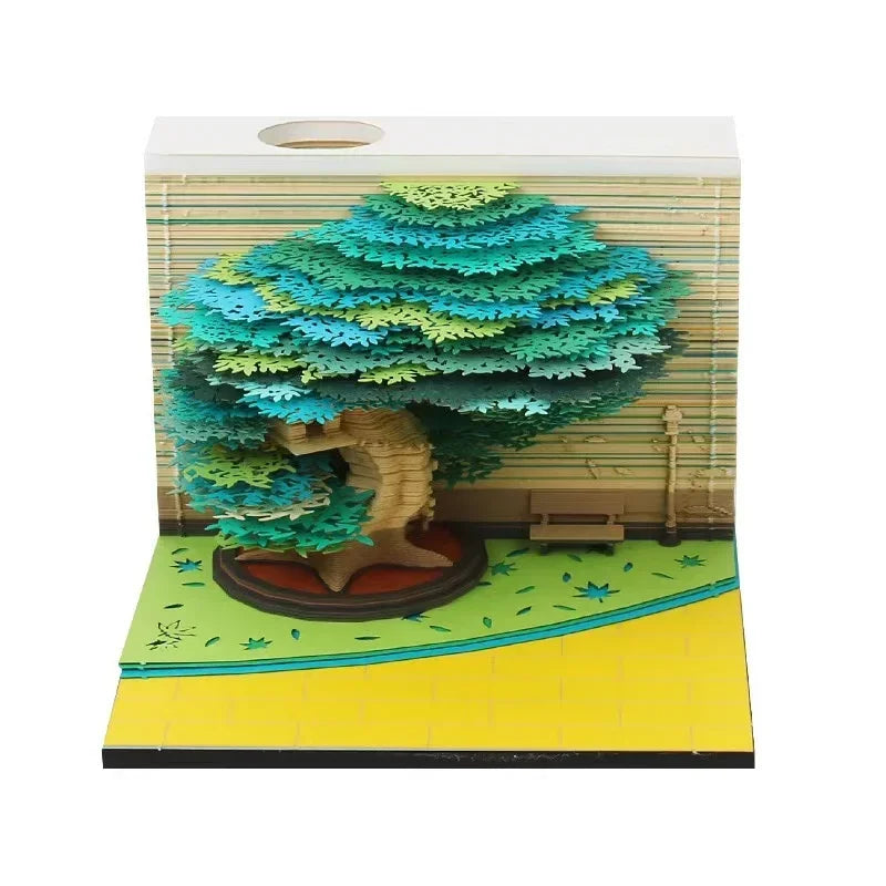 Treehouse 3D Desktop Calendar Sticky Notes Creative Crafts Souvenirs Paper Carvings Memo Pad New Year Gifts Office Ornament