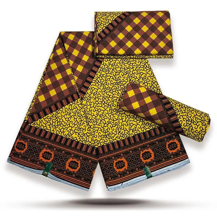 African Wax Fabric Lastest Prints Cotton Material High Quality Pagne Origin Real Ankara Gold Printed For Sewing Wedding Dress