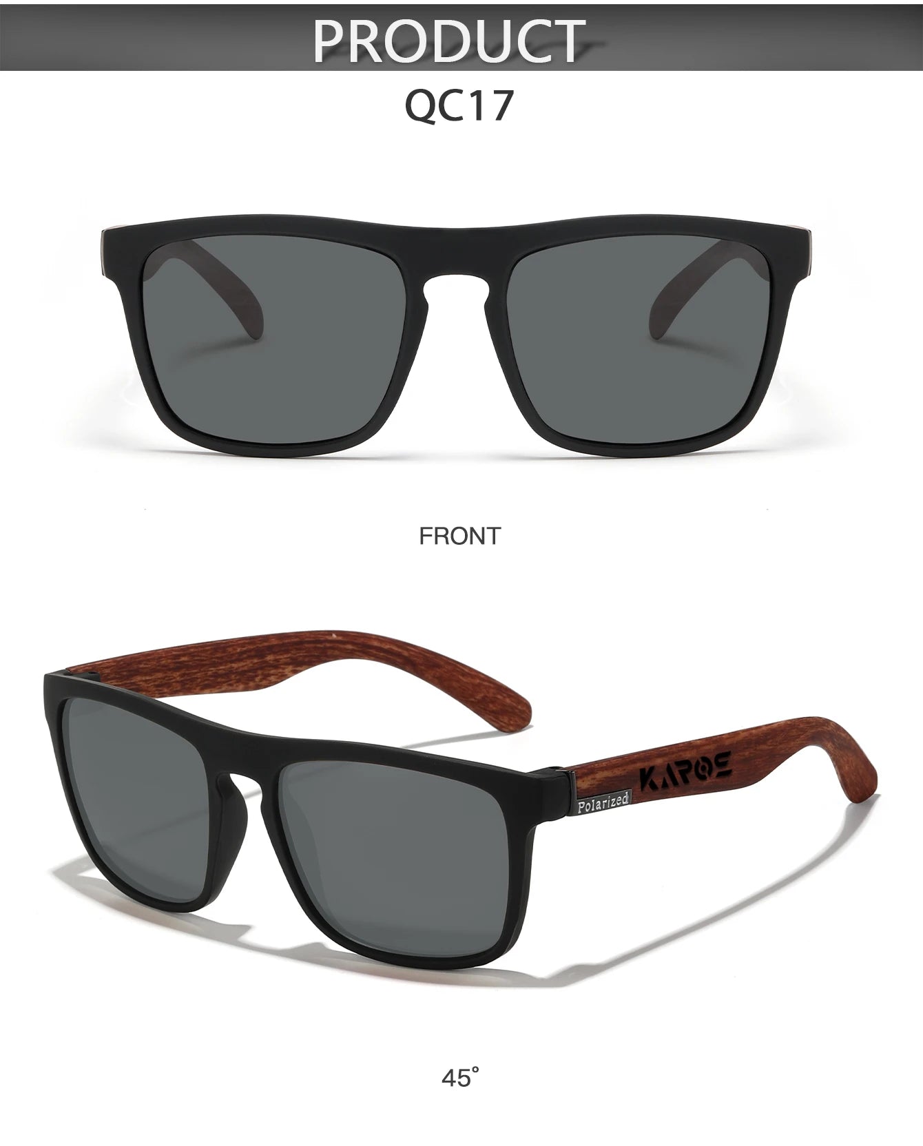 KAROS 2PCS Sunglasses Men/Women Polarized Square Mirror Brand Design Luxury UV400 SunShade Unisex Fishing Driving Cycling Hiking