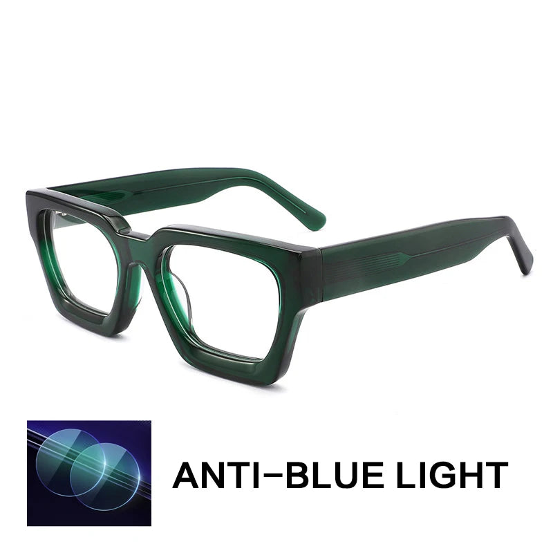 Gatenac Acetate Reading Glasses Handmade Photochromic Anti Blue Light Prescription Glasses Frame Men Progressive Myopia Eyewear