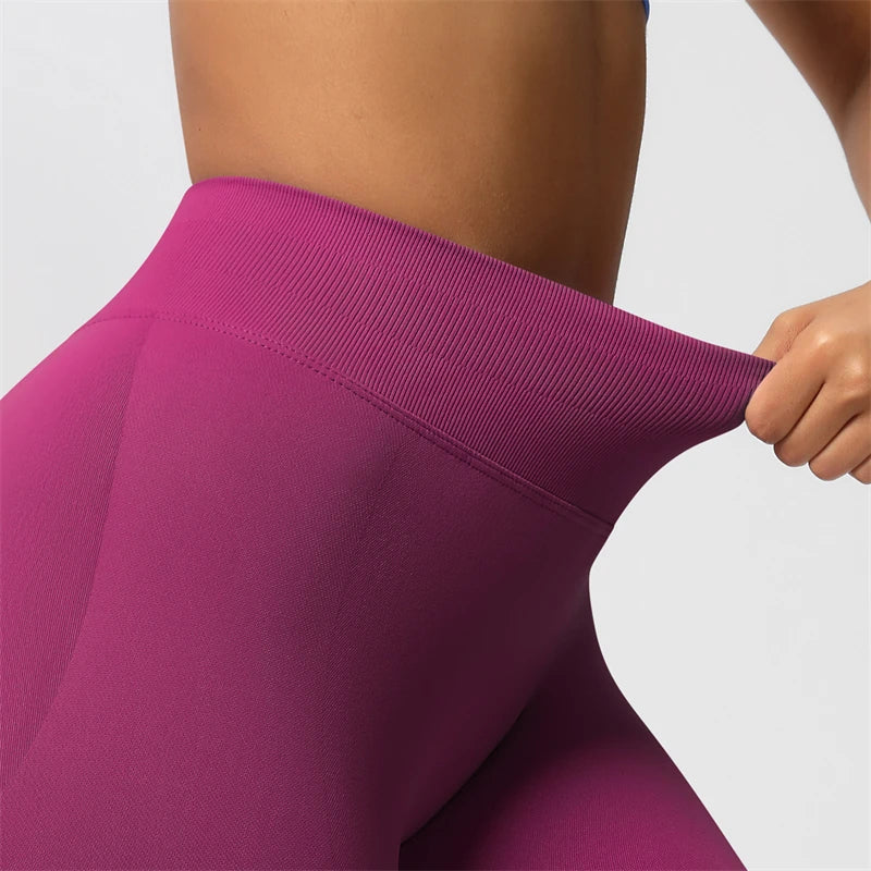 2025 Bum Shaping Leggings Impact Women Seamless Sports Yoga Pants Low Ribbed Band Gym clothes Fitness Workout Scrunch Butt Tight