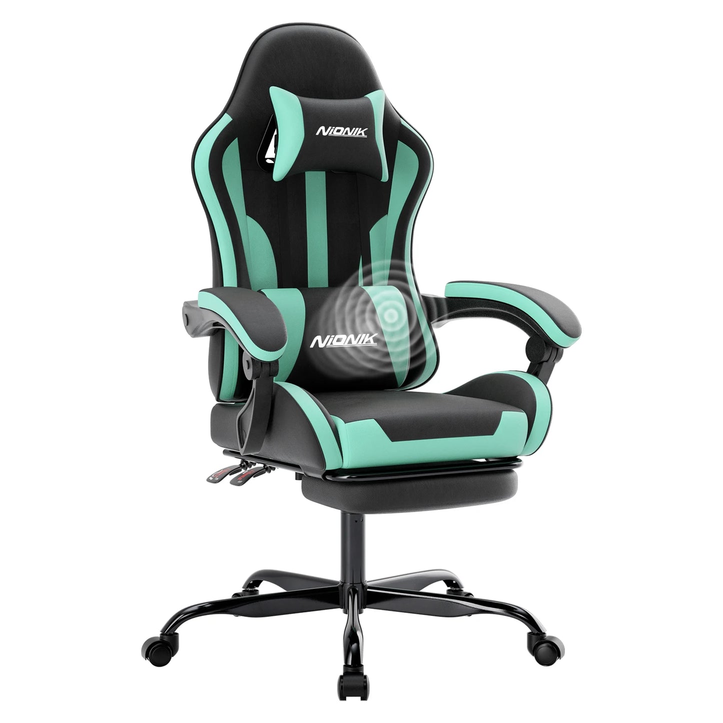 Gaming chair with Massage Ergonomic Desk chair Footrest Headrest Rotary chair for office and Gamers