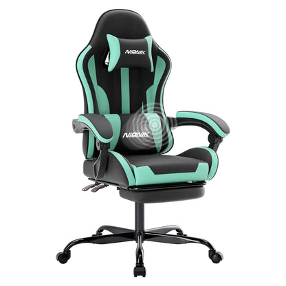 Gaming chair with Massage Ergonomic Desk chair Footrest Headrest Rotary chair for office and Gamers
