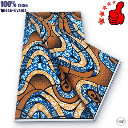 Guaranteed Veritable African Real Wax Prints Fabric Ghana Style Ankara Wax Tissu Pagne 100%Cotton Soft Design Nigeria Wax Fabric