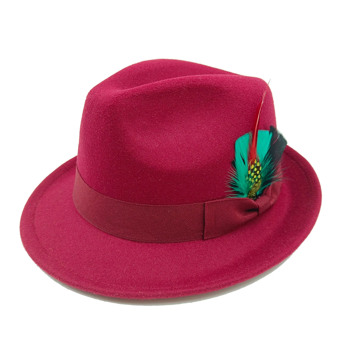 Women's Men's Fedora Hat Winter and Autumn Elegant Women's Gangster Trilby Felt Hamburg Church Jazz Hat 55-58CM Adjustable