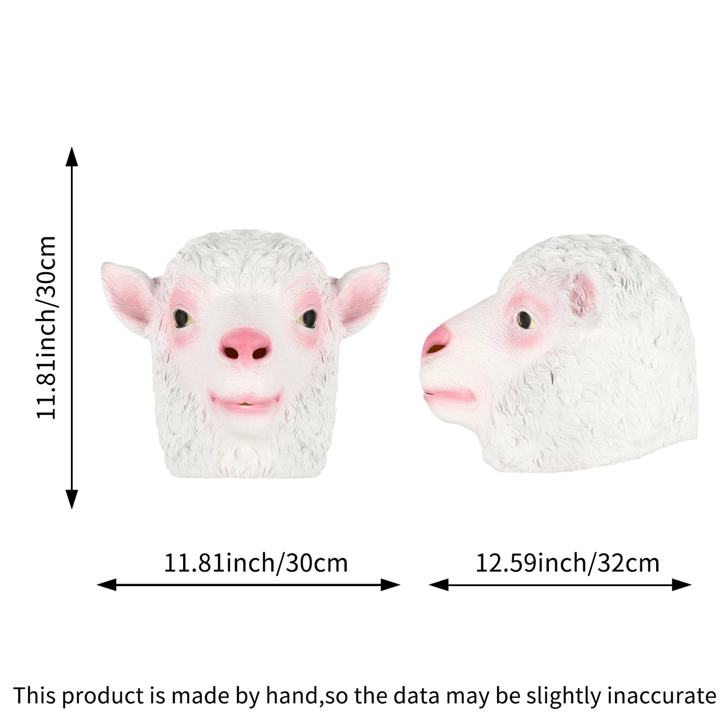 Lamb's head cover - Halloween animal mask - suitable for cosplay, carnival - Latex material