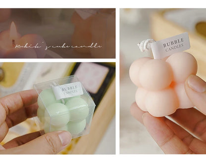 Little Bubble Cube Candle Handmade Scented Candle Aromatherapy Soy Wax Candle Wedding Birthday Candles Party Home Decoration