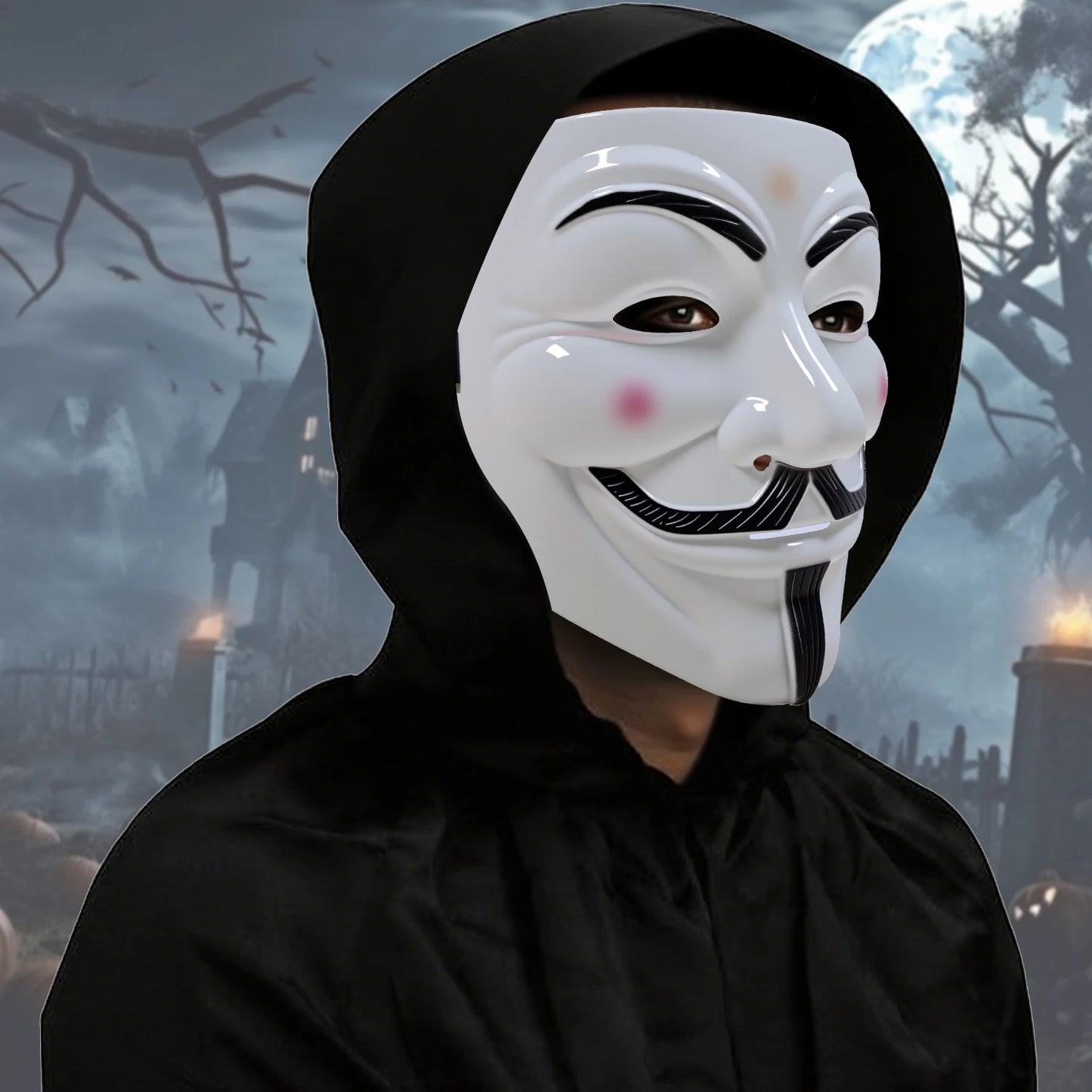 V Mask Anonymous Guy Fawkes Mask Halloween Mask Hacker Mask Horror Style Christmas Gift