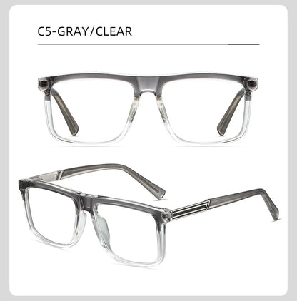 Men Vintage Anti Blue Light Reading Glasses Classic Brand Double Bridge Square Eyeglasses Business Office Presbyopia Glasses +