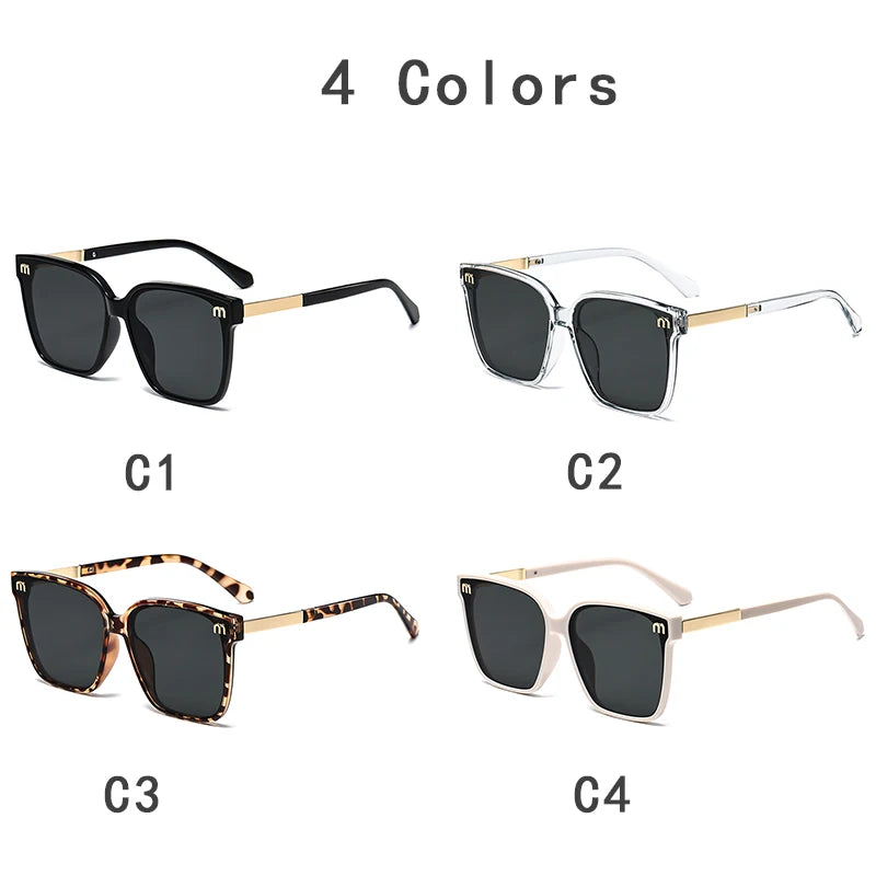 2026 New Fashion Brand Luxury Designer Sunglasses Women Letter Vintage Square Trendy Shades Glasses Elegant Party Top Sunglasses