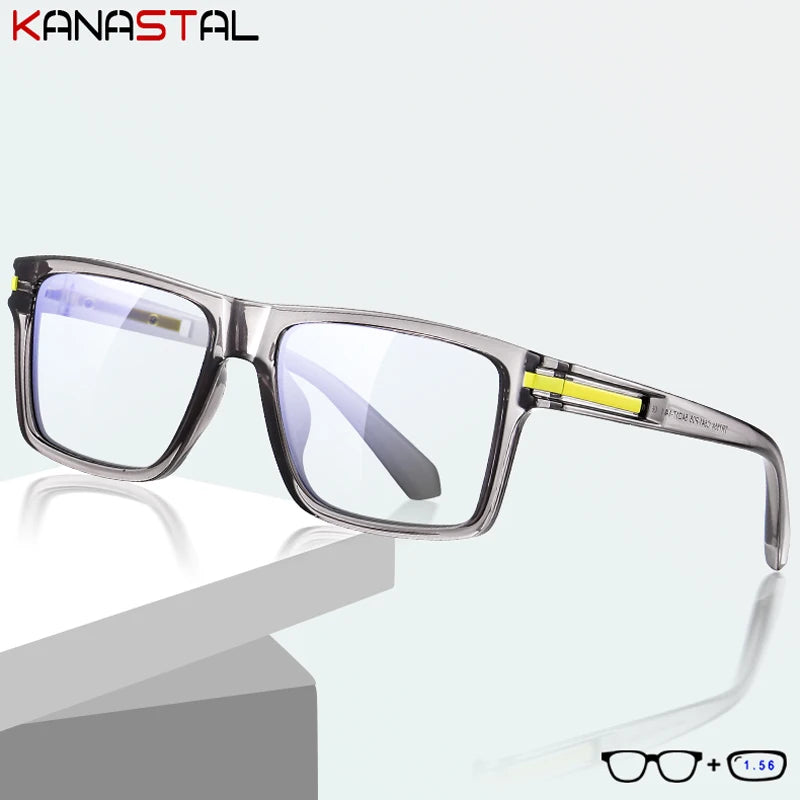 Men Prescription Reading Glasses Optical Lenses Myopia Eyewear Women Blue Light Blocking Goggles TR90 Square Eyeglasses Frame