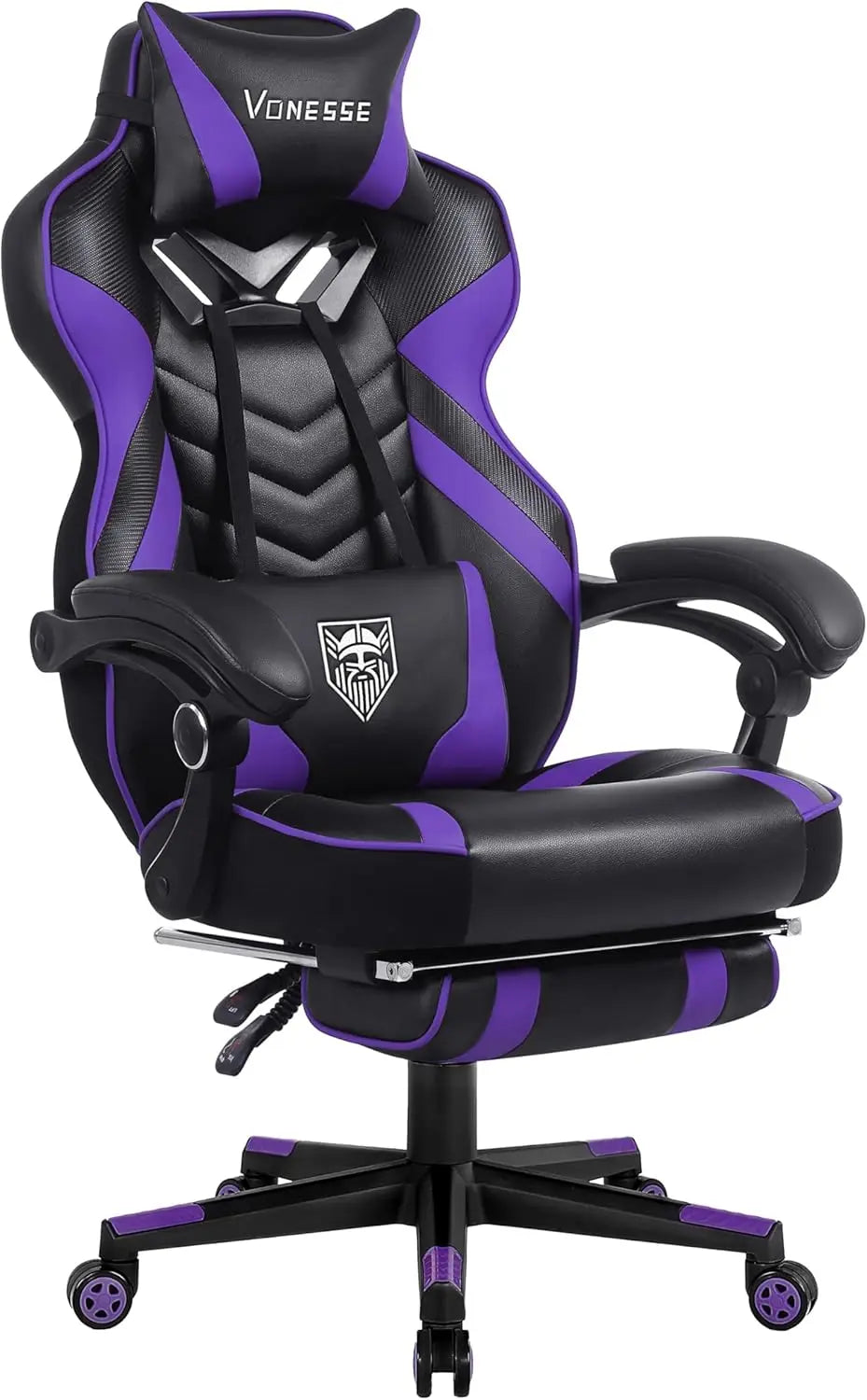 Gaming Chair, Big and Tall Gaming Chair with Footrest and Massage, Gaming Chairs for Adults with Lumbar Support