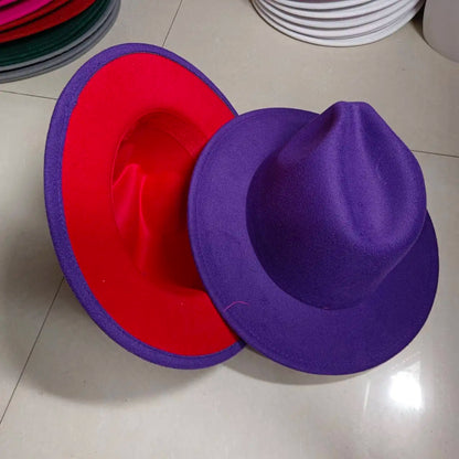 Sombreros Fedora Hat Dual Color Classic Jazz Hat Soft Fedora Hat Classic Men's and Women's Blue Jazz sombreros