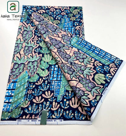 Latest African Grand Golden Wax Fabric Super Good Quality Women Pagne Flash Cotton Prints Batik Ankara Glitter Tissus 6yards