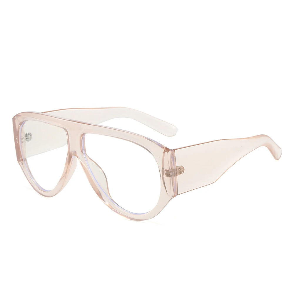 New Large Frame Luxury Myopia Glasses Anti Blue Light Oversized Pilot Fashion Eyeglasses Oval Clear Lens Short-sighted Eyewear