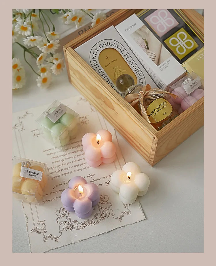 Little Bubble Cube Candle Handmade Scented Candle Aromatherapy Soy Wax Candle Wedding Birthday Candles Party Home Decoration