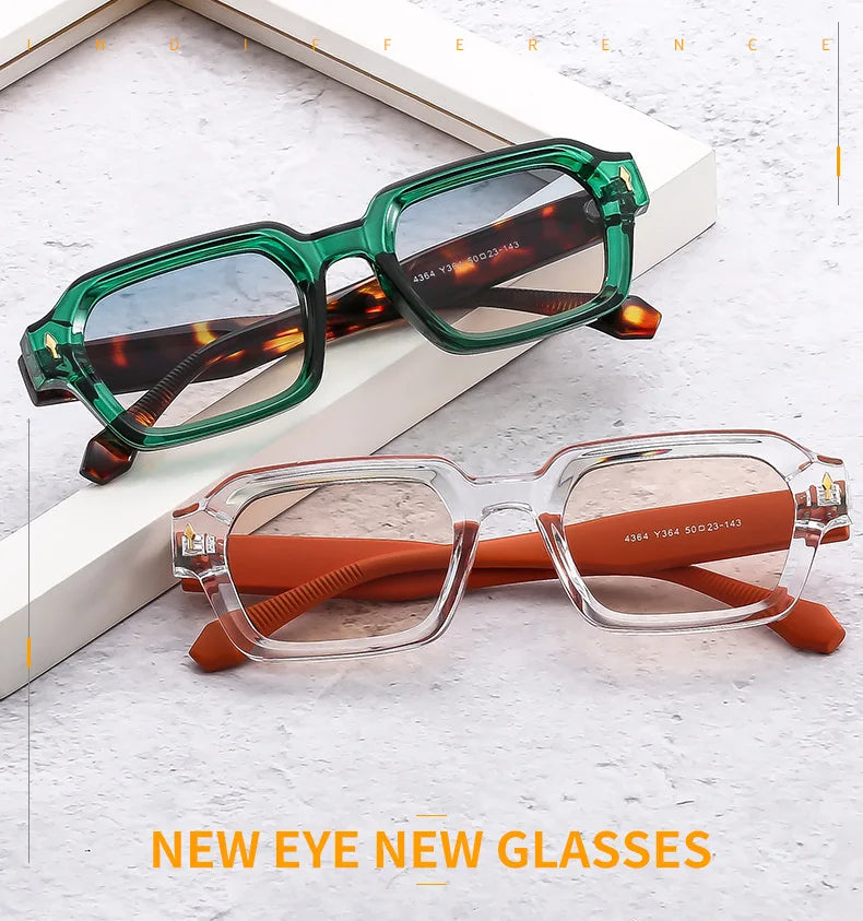 New Fashion Small Square Sunglasses For Women Men Modern Design Retro Double Color Frame Sun Glasses Shades UV400 Eyeglasses