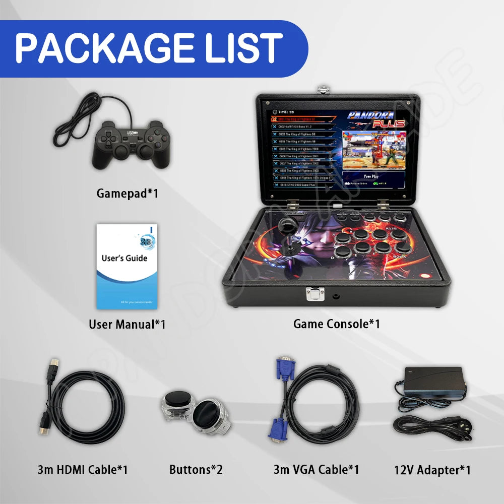 14-Inch Pandora Console Folding Portable Arcade Console Pandora DX Plus Box 26800 in 1 720P HD Screen Mini Arcade Moonlight